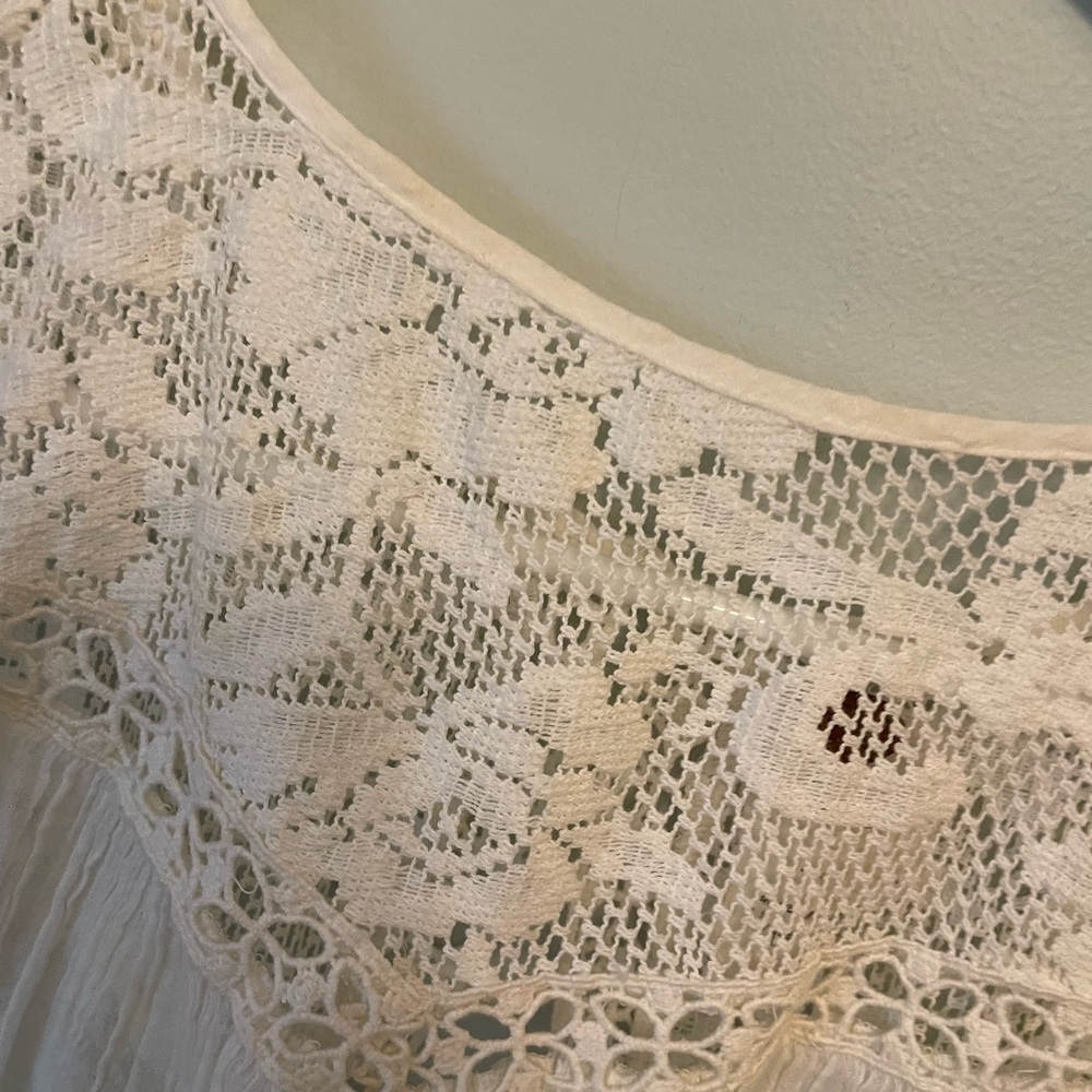 Free People White Lace Open-Back Tank Top Size Small - Picture 6 of 9